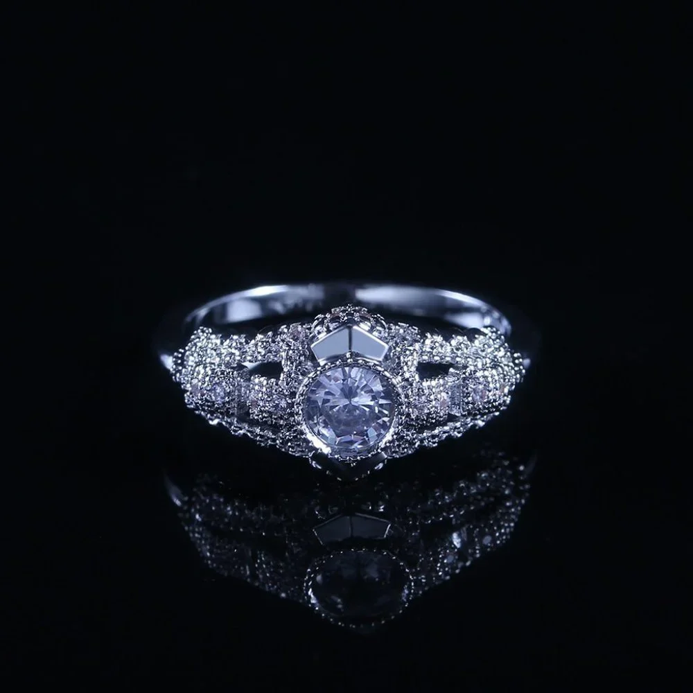 🔥Silver Plated Wedding engagement Ring for Women, F115 - Picture 5 of 6